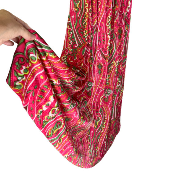 ROBERT ROSENFELD Vintage Red & Green Paisley Maxi Dress - Picture 10 of 16